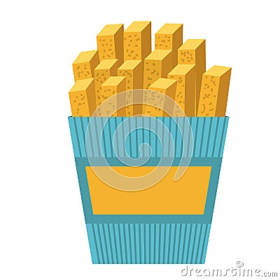 Delicious french fries isolated icon design Vector Illustration