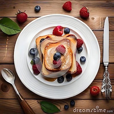 Delicious french toast - ai generated image Stock Photo