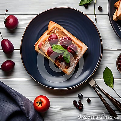 Delicious french toast - ai generated image Stock Photo