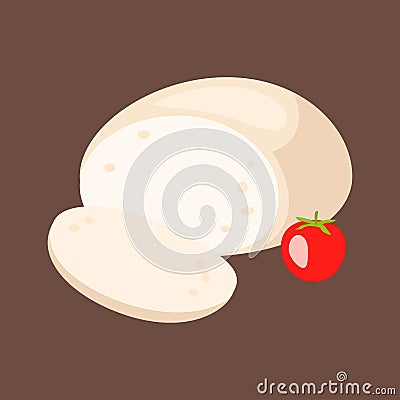 Delicious fresh cheese variety italian dinner icon flat dairy food and milk camembert piece delicatessen gouda meal Vector Illustration