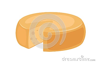 Delicious fresh cheese variety italian dinner icon flat dairy food and milk camembert piece delicatessen gouda meal Vector Illustration