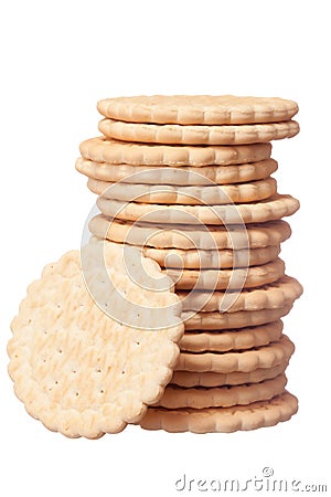 Delicious fresh cookies isolated on white Stock Photo