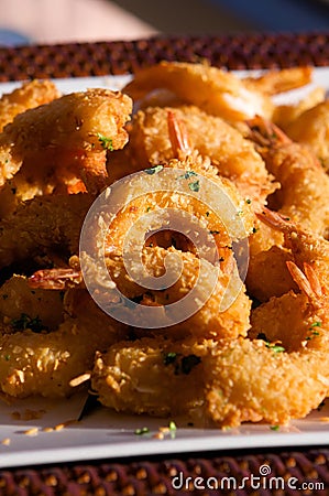 Delicious fresh fried shrimp Stock Photo