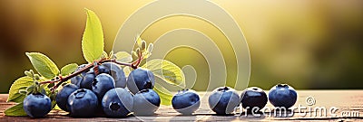 Delicious fresh juneberries background banner for culinary and seasonal marketing Stock Photo