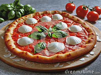 Delicious fresh Margherita Pizza Stock Photo