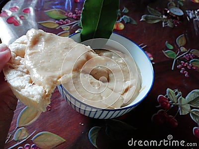  Alkaline healthy Delicious fresh vegan humus for lunch Stock Photo