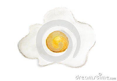 Delicious fried egg on a white background Cartoon Illustration