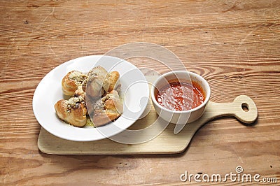 Delicious garlic knots Stock Photo