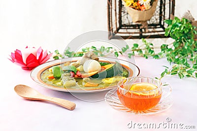 Delicious green curry Stock Photo