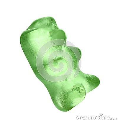 Delicious green jelly bear on white Editorial Stock Photo