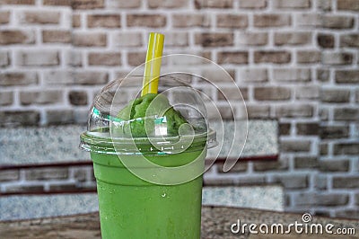 Green tea shake Stock Photo