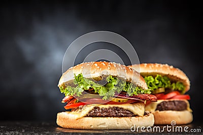 Delicious grilled burger Stock Photo