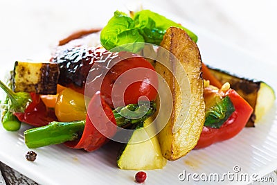 Delicious grilled vegetables Stock Photo