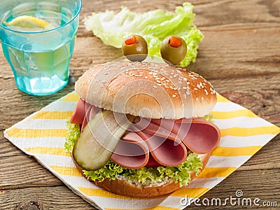 Delicious hamburger Stock Photo