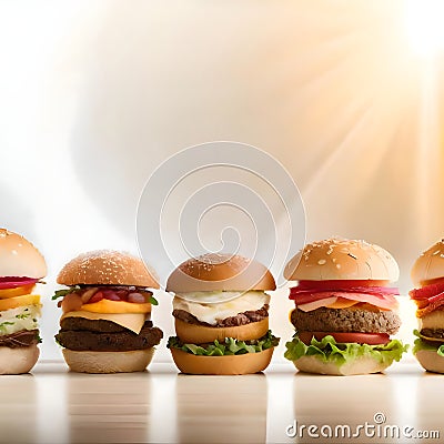 Delicious hamburger - ai generated image Stock Photo