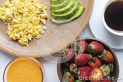 Delicious and healthy breakfast with coffee Stock Photo