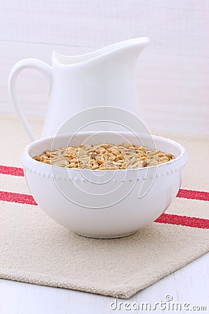 Delicious and healthy granola cereal Stock Photo