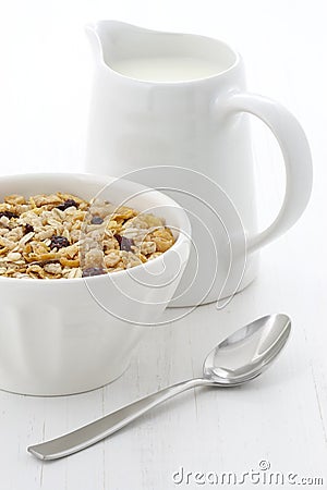 Delicious and healthy muesli cereal Stock Photo