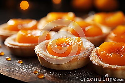 Delicious homemade baked apricot tartelettes Stock Photo
