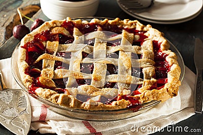 Delicious Homemade Cherry Pie Stock Photo