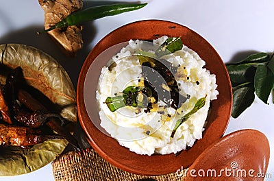 Delicious homemade curd rice south indian food Stock Photo