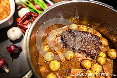 Delicious homemade slow cooked beef pot roast Stock Photo