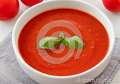 Delicious homemade tomato soup Stock Photo