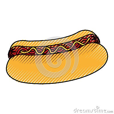 Delicious hot dog icon Vector Illustration