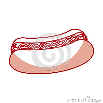 Delicious hot dog icon Vector Illustration