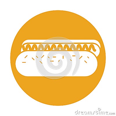 Delicious hot dog icon Vector Illustration