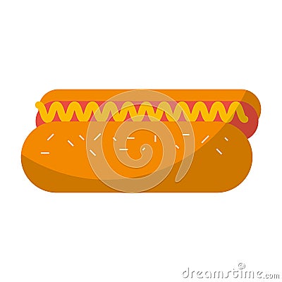 Delicious hot dog icon Vector Illustration