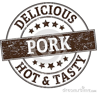 Delicious hot & tasty pork stamp Stock Photo