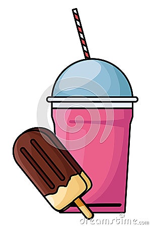 Delicious ice lolly icon cartoon and frozen ice shaved Vector Illustration