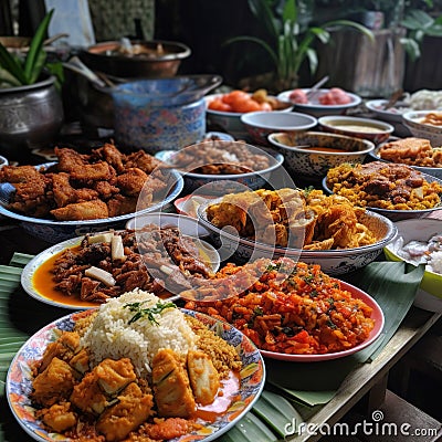 Delicious Indonesian Traditional Food for Festive Occasions 5 Stock Photo