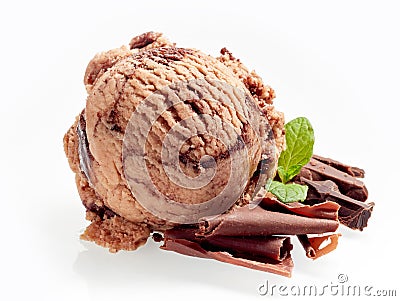 Delicious Italian chocolate ice cream or gelato Stock Photo