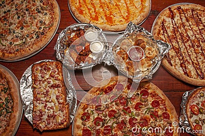 Delicious Italian Pizzas Stock Photo