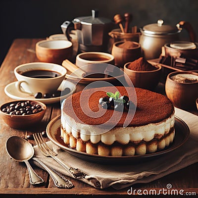 delicious italian tiramisu dessert Stock Photo