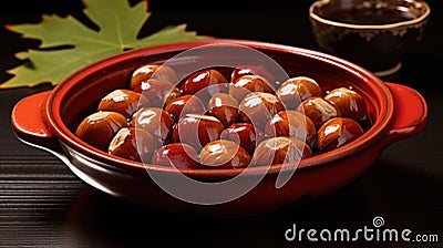 Delicious Japanese chestnuts, a seasonal delight Stock Photo