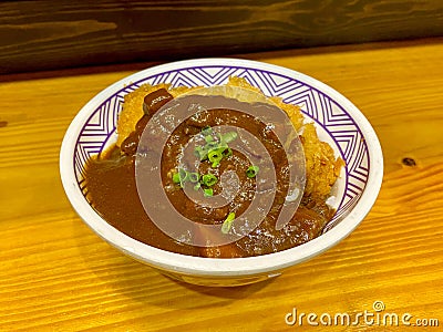 China Macao Delicious Japanese Cuisine Lunch Restaurant Macau Black Curry Pork Chop Rice Bowl Authentic Japan food Style Lifestyle Editorial Stock Photo