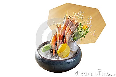 A delicious Japanese dish, traditional Japanese food, on a white background. The color is attractive. Stock Photo