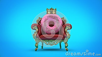 Delicious King donut. 3d render Stock Photo