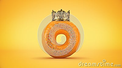 Delicious King donut. 3d rendering Stock Photo