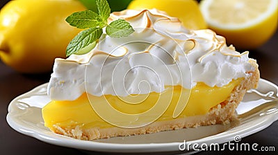 Delicious lemon meringue pie and assorted lemon desserts for a delightful breakfast experience Stock Photo