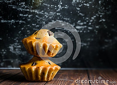 Delicious light cupcakes, sugar free with a festive background Stock Photo