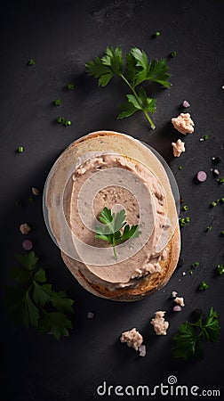 Delicious Liverwurst Meat Product Vertical Background. Stock Photo