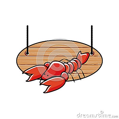 delicious lobster seafood icon Cartoon Illustration