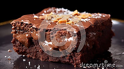 Delicious looking brownie. Stock Photo