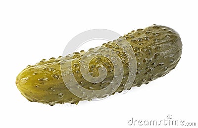 Delicious marinated pickled cucumber isolated on white background. Homemade pickled gherkin Stock Photo