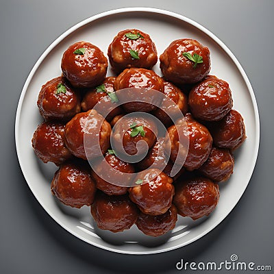 Delicious meatballs on a plate. Stock Photo