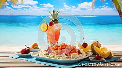 delicious menu food background Cartoon Illustration